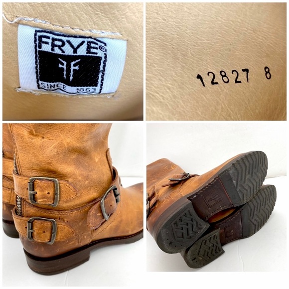 Frye Veronica Buckled Strap Back Zip High Top Riding Boot in Whiskey Tan - Picture 9 of 9